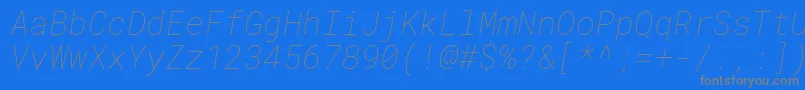 Fonte RobotomonoThinitalic – fontes cinzas em um fundo azul