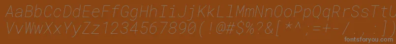 RobotomonoThinitalic Font – Gray Fonts on Brown Background