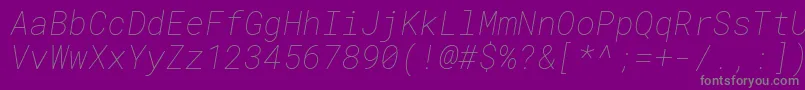 Más sobre la fuente RobotomonoThinitalic fuente RobotomonoThinitalic – Fuentes Grises Sobre Fondo Morado