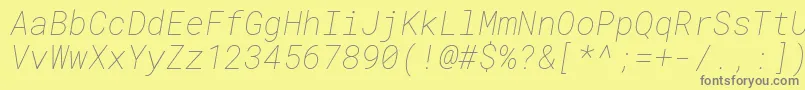 Más sobre la fuente RobotomonoThinitalic fuente RobotomonoThinitalic – Fuentes Grises Sobre Fondo Amarillo