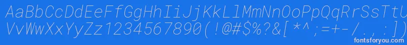 Fonte RobotomonoThinitalic – fontes rosa em um fundo azul