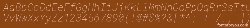 Fonte RobotomonoThinitalic – fontes rosa em um fundo marrom