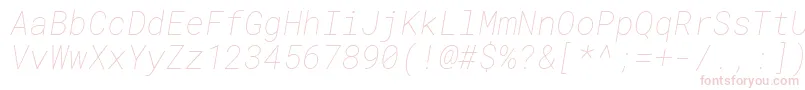 Подробнее о шрифте RobotomonoThinitalic Шрифт RobotomonoThinitalic – розовые шрифты