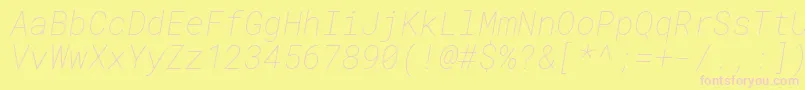 フォントRobotomonoThinitalic – ピンクのフォント、黄色の背景