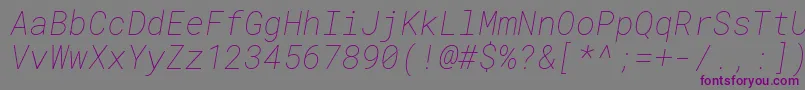 RobotomonoThinitalic Font – Purple Fonts on Gray Background