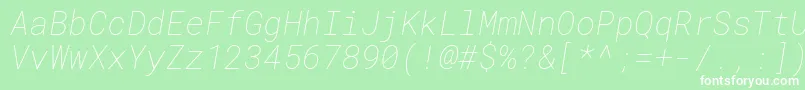 フォントRobotomonoThinitalic – 緑の背景に白い文字