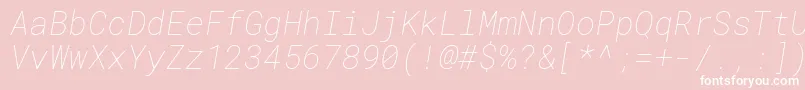 RobotomonoThinitalic-Schriftart – Weiße Schriften auf rosa Hintergrund