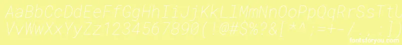 RobotomonoThinitalic Font – White Fonts on Yellow Background