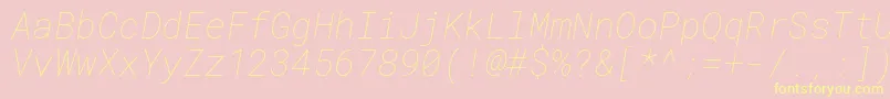 RobotomonoThinitalic Font – Yellow Fonts on Pink Background