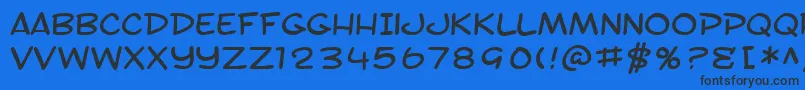 Шрифт SfToontimeExtended – чёрные шрифты на синем фоне