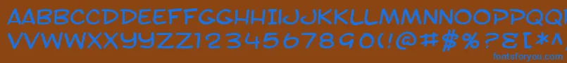 フォントSfToontimeExtended – 茶色の背景に青い文字