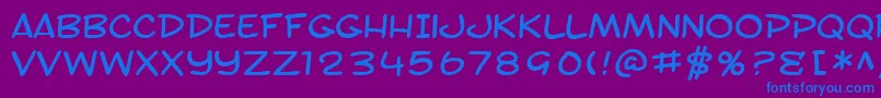 SfToontimeExtended-Schriftart – Blaue Schriften auf violettem Hintergrund
