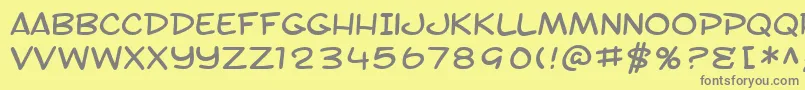SfToontimeExtended-fontti – harmaat kirjasimet keltaisella taustalla