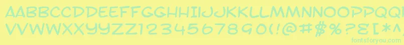 Шрифт SfToontimeExtended – зелёные шрифты на жёлтом фоне