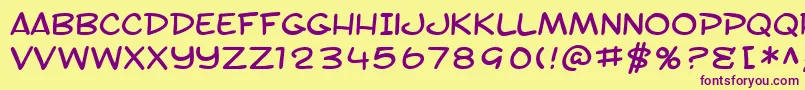 Шрифт SfToontimeExtended – фиолетовые шрифты на жёлтом фоне