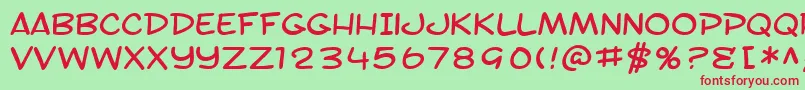 SfToontimeExtended Font – Red Fonts on Green Background