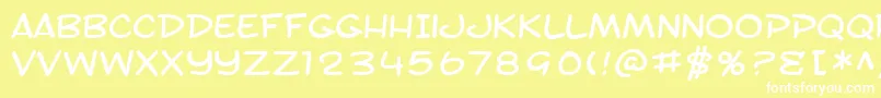 フォントSfToontimeExtended – 黄色い背景に白い文字