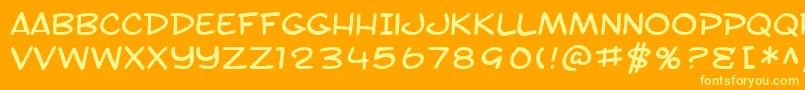 SfToontimeExtended Font – Yellow Fonts on Orange Background