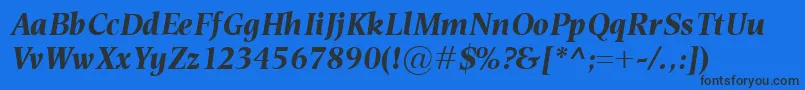 EsperantoBolditalic Font – Black Fonts on Blue Background