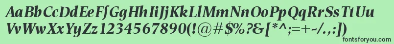 EsperantoBolditalic Font – Black Fonts on Green Background