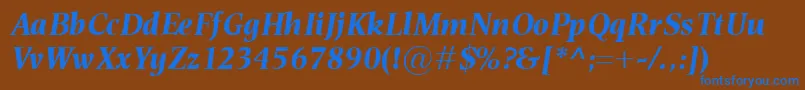 EsperantoBolditalic Font – Blue Fonts on Brown Background