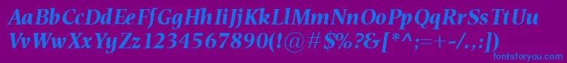 EsperantoBolditalic Font – Blue Fonts on Purple Background