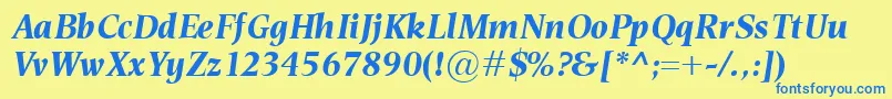 EsperantoBolditalic Font – Blue Fonts on Yellow Background