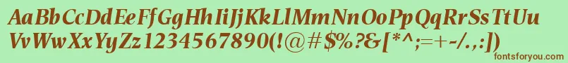 EsperantoBolditalic Font – Brown Fonts on Green Background