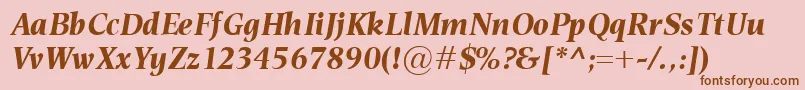 EsperantoBolditalic Font – Brown Fonts on Pink Background