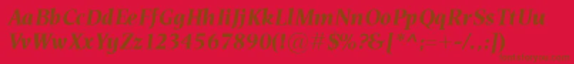EsperantoBolditalic Font – Brown Fonts on Red Background
