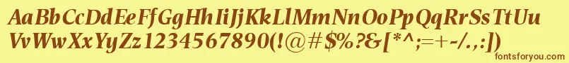 EsperantoBolditalic Font – Brown Fonts on Yellow Background