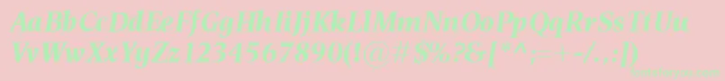 EsperantoBolditalic Font – Green Fonts on Pink Background