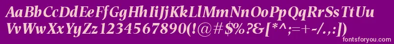 EsperantoBolditalic Font – Pink Fonts on Purple Background