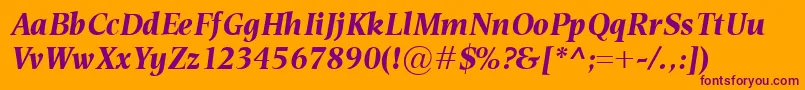 EsperantoBolditalic Font – Purple Fonts on Orange Background