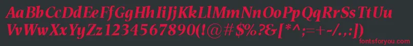 EsperantoBolditalic Font – Red Fonts on Black Background