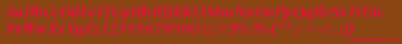 EsperantoBolditalic Font – Red Fonts on Brown Background