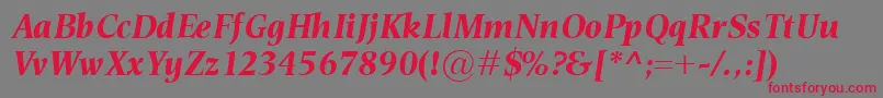 EsperantoBolditalic Font – Red Fonts on Gray Background