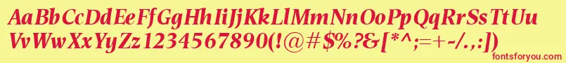 EsperantoBolditalic Font – Red Fonts on Yellow Background