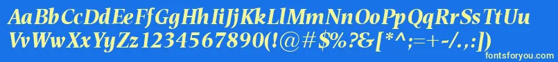 フォントEsperantoBolditalic – 黄色の文字、青い背景