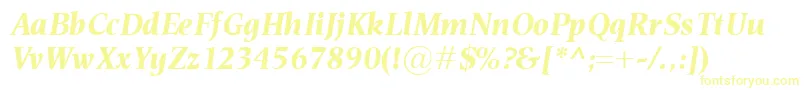 EsperantoBolditalic Font – Yellow Fonts on White Background