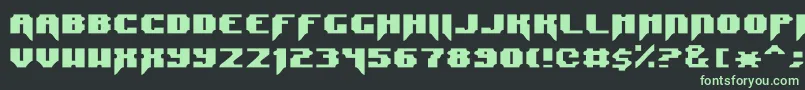 SyntaxTerror-fontti – vihreät fontit mustalla taustalla