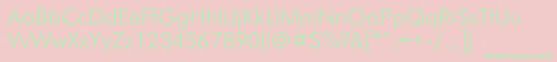 フォントFuturafuturislightc – ピンクの背景に緑の文字