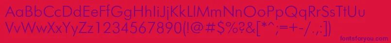 Futurafuturislightc-Schriftart – Violette Schriften auf rotem Hintergrund
