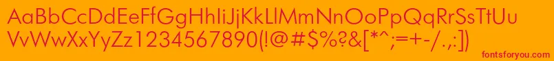 Futurafuturislightc Font – Red Fonts on Orange Background