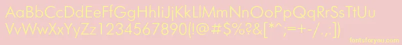 Futurafuturislightc Font – Yellow Fonts on Pink Background