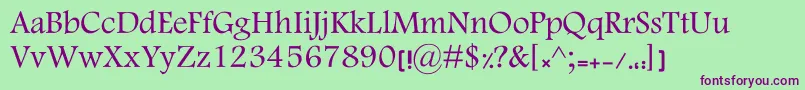 KElham Font – Purple Fonts on Green Background