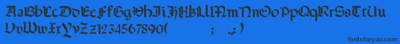 Terrotunda Font – Black Fonts on Blue Background