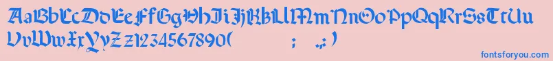 Terrotunda Font – Blue Fonts on Pink Background