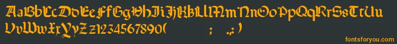 フォントTerrotunda – 黒い背景にオレンジの文字