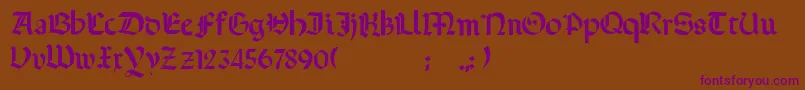 Terrotunda-Schriftart – Violette Schriften auf braunem Hintergrund